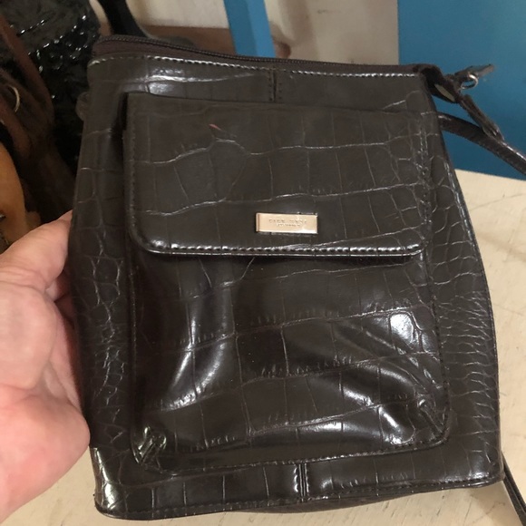 NINE WEST Brown Croc Embossed Crossbody Handbag - Picture 9 of 9